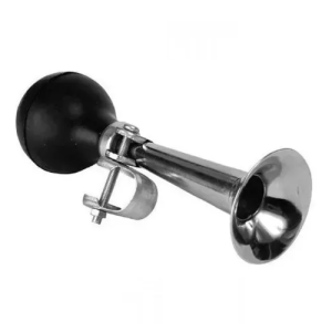 Bocina / Claxon / Corneta de metal gris con abrazadera