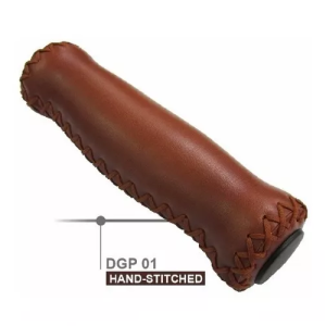 Par de puños retro DDK en cuero ecológico marrón