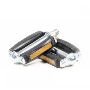 Pedales retro acero y goma con reflectivos