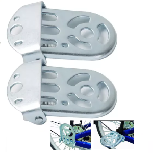 Posa pies rebatibles en acero traseros