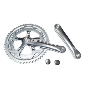 Plato / Engranaje ruta 42/52 en aluminio y acero - Plateado