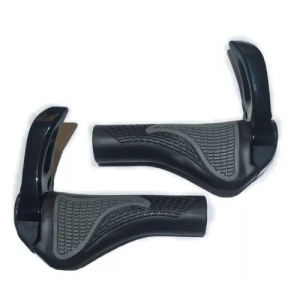 Puños ergonómicos con acoples de aluminio - Negro con gris