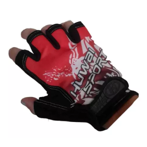 Guantes medio dedo base antideslizante - Rojo