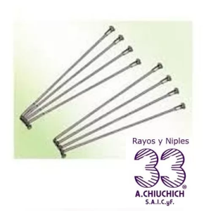Rayos zincados 190 x 2mm con niples - 36 unidades