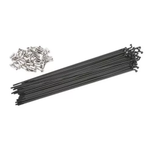 Rayos negros 195x2mm con niples - 36 unidades