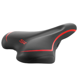 Asiento Selle Royal 280x170mm negro con líneas rojas