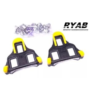 Trabas / Calas para pedal de ruta VP amarillas 6º compatibles Shimano