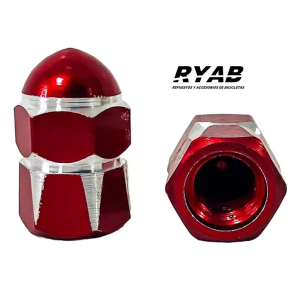 Par de tapas aluminio para válvulas schrader de auto, moto o bicicleta