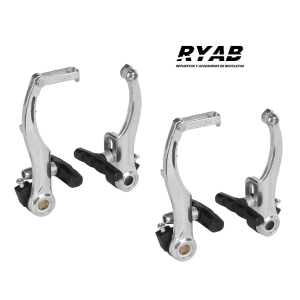 Frenos V-brake Juego Trasero Y Delantero - Aluminio Pulido