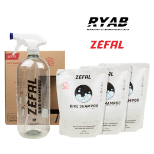 Limpiador Para Bicicletas ZÉFAL SHAMPOO Para Diluir - 3 sachet y botella con gatillo