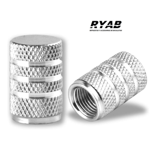 Par De Tapas Aluminio Válvula De Bici, Moto, Auto - Plateadas