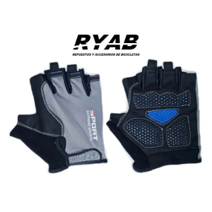 Guantes Para Bicicleta Medio Dedo Con Gel - Negro y Gris